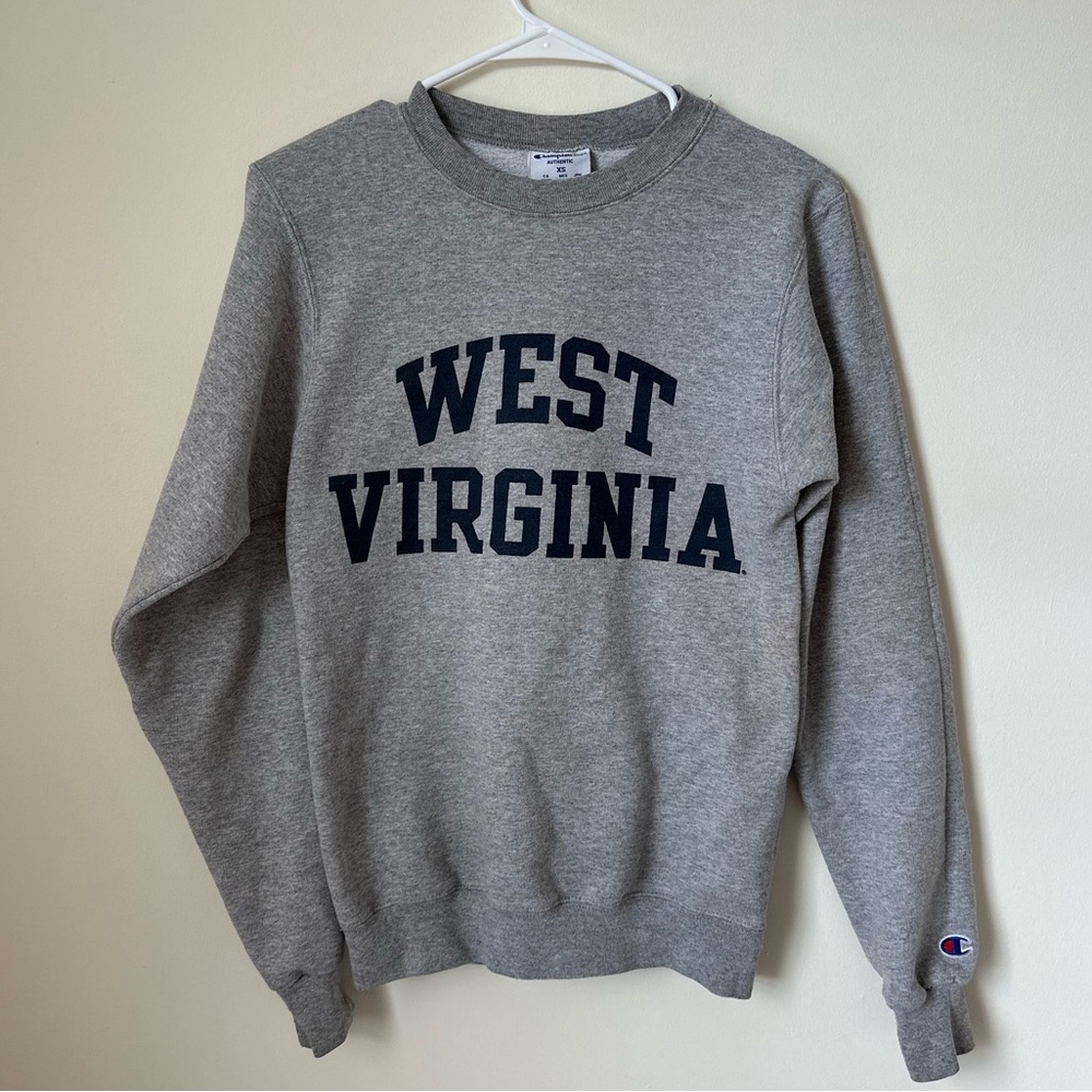 Gray West Virginia University Crewneck Sweater | Champion | XS